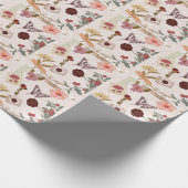 Roze Cottagecore Botanische Collage Cadeaupapier (Hoek)