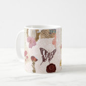 Roze Cottagecore Botanische Collage Koffiemok (Voorkant links)