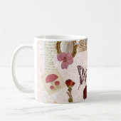 Roze Cottagecore Botanische Collage Koffiemok (Links)