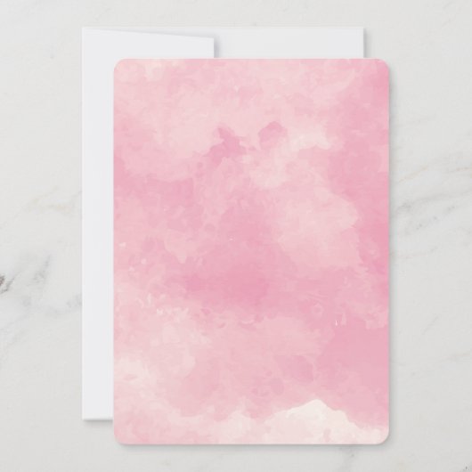 Roze Cotton Snoep Waterverf Weddenschap Kaart (Achterkant)