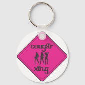 Roze Cougar Crossing 3 Dames Sleutelhanger (Voorkant)