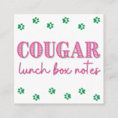 Roze Cougar Print Naam Lunch Box Notities (Voorkant)