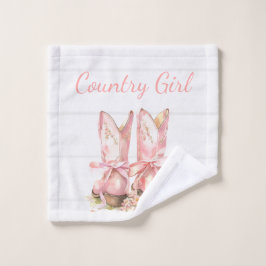 Roze Country Cowgirl Wasdoek Washandje