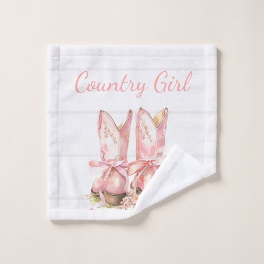 Roze Country Cowgirl Wasdoek Washandje (Wasdoekje)