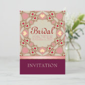 Roze Country Hearts Bruiloft Feest Uitnodiging (Staand voorkant)