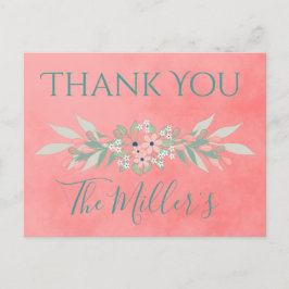  Roze Country Wedding Bedankt Briefkaart