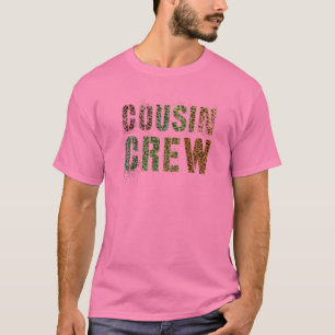 Roze COUSIN CREW Lopard Print Funny Grammy Pawpaw T-shirt