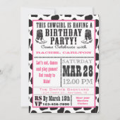 Roze Cow Print Cowgirl Uitnodiging (Voorkant)