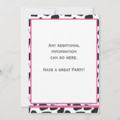 Roze Cow Print Cowgirl Uitnodiging (Achterkant)