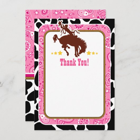 Roze Cowboy Bedankt voor je opmerkingen (Voorkant / Achterkant)