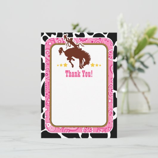 Roze Cowboy Bedankt voor je opmerkingen (Staand voorkant)