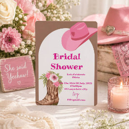 roze cowboy bloem bruiloft uitnodigingskaart save the date
