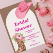 Roze Cowboy Bloemen Bruids Douche Uitnodigingskaar Save The Date