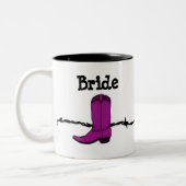 Roze Cowboy Boot Bride Mok (Links)