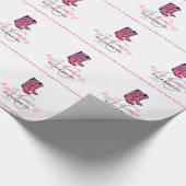 Roze Cowboy Boots-Personalized 16e verjaardag Cadeaupapier (Hoek)