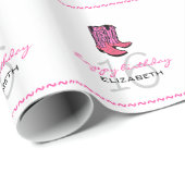 Roze Cowboy Boots-Personalized 16e verjaardag Cadeaupapier (Rol Hoek)
