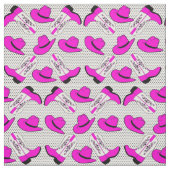 Roze Cowboy Boots Petten op Small Dot Background Stof (Swatch)