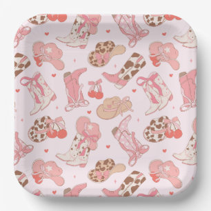 Roze Cowboy Laarzen Papier Bord