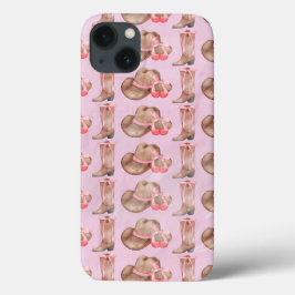 Roze Cowboy Pet en laarzen Coquette Case-Mate iPhone Case