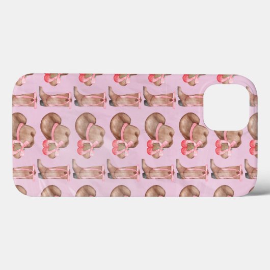 Roze Cowboy Pet en laarzen Coquette Case-Mate iPhone Case (Achterkant (horizontaal))