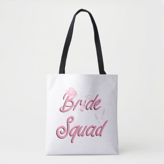 Roze Cowboy Pet met Bloemen Bride Squad Tote Bag (Voorkant)