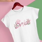 Roze cowboy Pet met bloemenbruid T-shirt