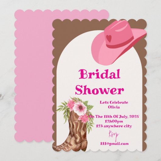 roze cowboy vrijgezellenfeest kaart (Voorkant / Achterkant)