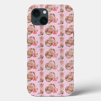 Roze Cowboyhoed en Laarzen Coquette iPhone 13 Hoesje