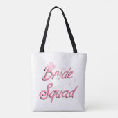 Roze cowboyhoed met bloemen Bride Squad  Tote Bag (Achterkant)