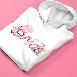 Roze Cowboyhoed Met Bloemen Bruid Hoodie