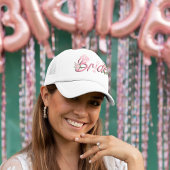 Roze cowboyhoed met bloemen bruid trucker pet