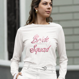 Roze cowboyhoed met bloemen bruidsmeisjes t-shirt