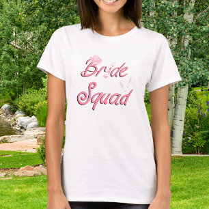 Roze cowboyhoed met bloemen Bruidsploeg T-shirt