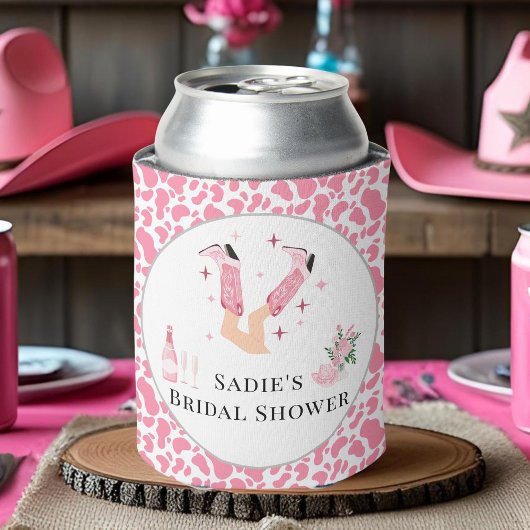 Roze Cowboylaarzen & Bruisende Bruids-Shower Showe Blikjeskoeler