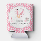 Roze Cowboylaarzen & Bruisende Bruiloftsshower Blikjeskoeler (Achterkant)