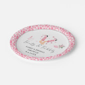 Roze Cowboylaarzen & Bruisende Bruiloftsshower Papieren Bordje (Gekanteld)