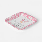 Roze Cowboylaarzen & Bruisende Bruiloftsshower Papieren Bordje (Gebogen)