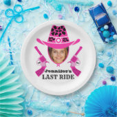 Roze Cowgirl Aangepaste Foto Papieren Bordje (Feest)