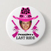 Roze Cowgirl Aangepaste foto Ronde Button 7,6 Cm (Voorkant)