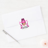Roze Cowgirl Aangepaste foto Ronde Sticker (Envelop)