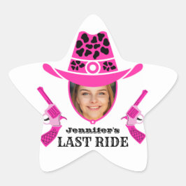 Roze Cowgirl Aangepaste foto Ster Sticker