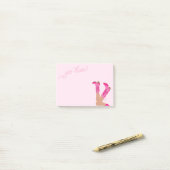 Roze Cowgirl Aangepaste Naam Post-it® Notes (Op bureau)