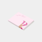 Roze Cowgirl Aangepaste Naam Post-it® Notes (Schuin)