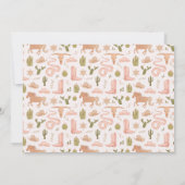 Roze Cowgirl Baby Foto Geboorte Aankondiging (Achterkant)