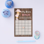 Roze Cowgirl Baby shower Bingo Game Kaart Flyer (Enkel)