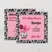 Roze Cowgirl Baby shower Kaart (Voorkant / Achterkant)