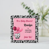 Roze Cowgirl Baby shower Kaart (Staand voorkant)