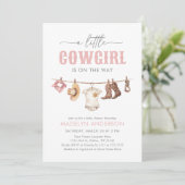 Roze Cowgirl Baby shower Kaart (Staand voorkant)