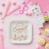 Roze Cowgirl Baby shower Papier Borden Papieren Bordje (Feest)