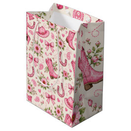 Roze Cowgirl Baby Shower Papieren Borden | Laarzen Medium Cadeauzakje